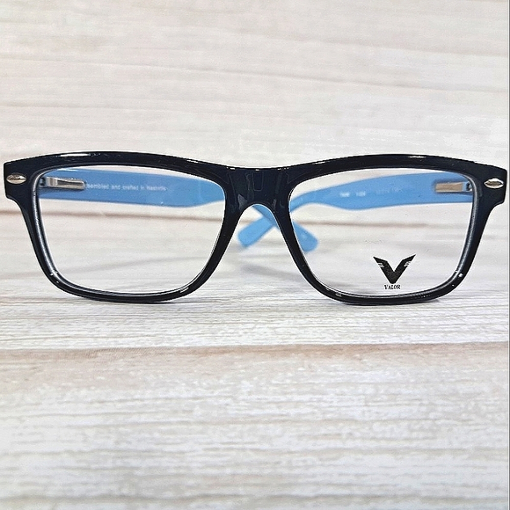 NEW Made in USA Eyeglass Frame Glasses, Blue Chunky, Full Rim 50-14-138